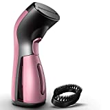 isteam Steamer for Clothes [New Technology] Powerful Dry Steam. Multi-Task: Fabric Wrinkle Remover- Clean- Refresh. Handheld Clothing Accessory. for All Kind of Garments. Home/Travel (Pink)