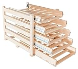 Wine Logic In-Cabinet Sliding Tray Wine Rack, 30-Bottle, Solid Maple Wood, Unstained with Clear Satin Lacquer Finish